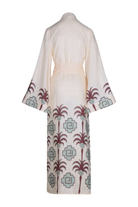 Kimono Boa whisper en lin - Marron