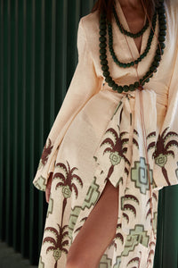 Kimono Boa whisper en lin - Marron