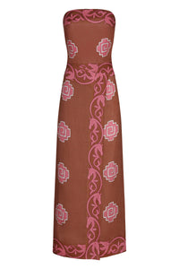 Ancient linen dress - Brown