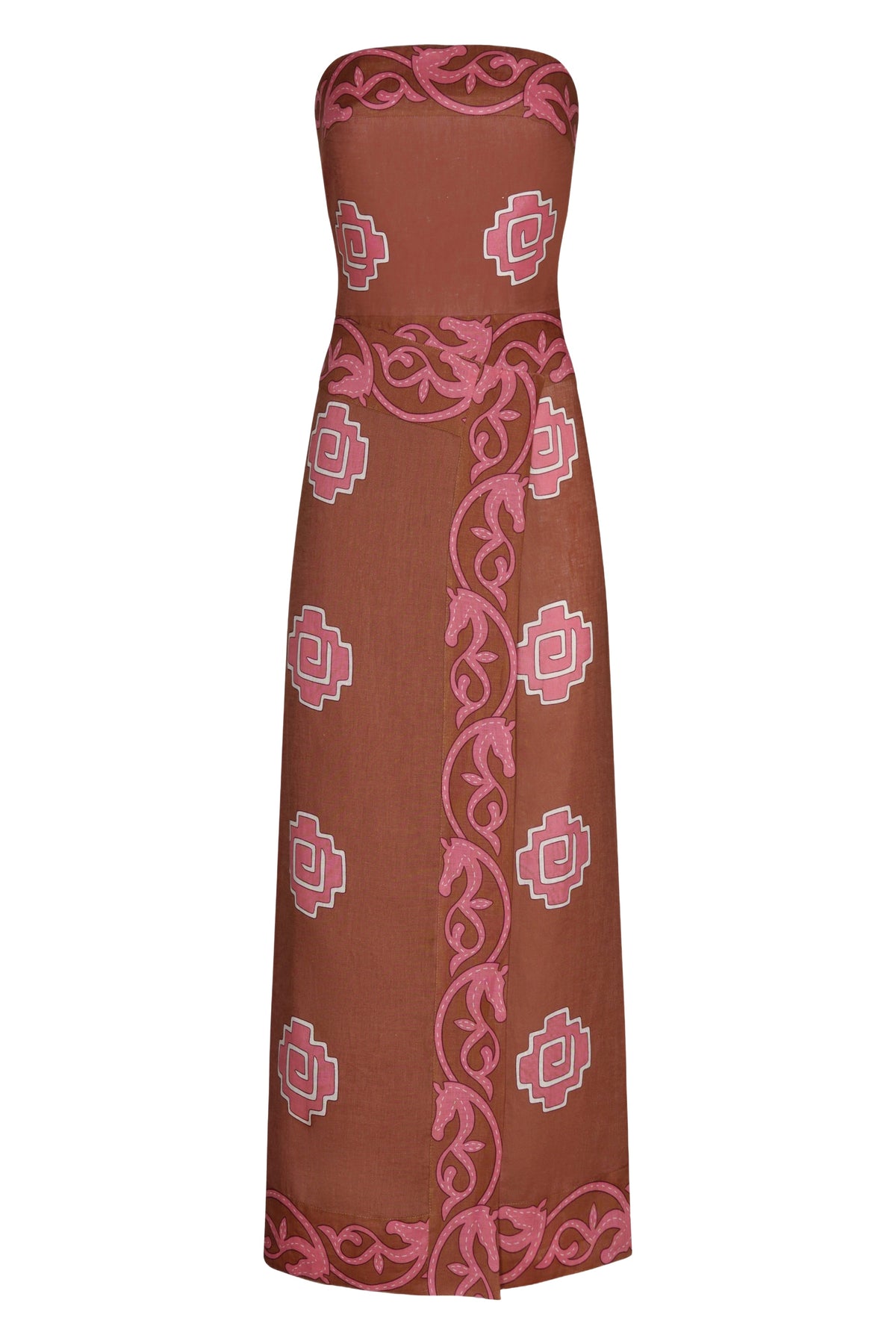 Ancient linen dress - Brown