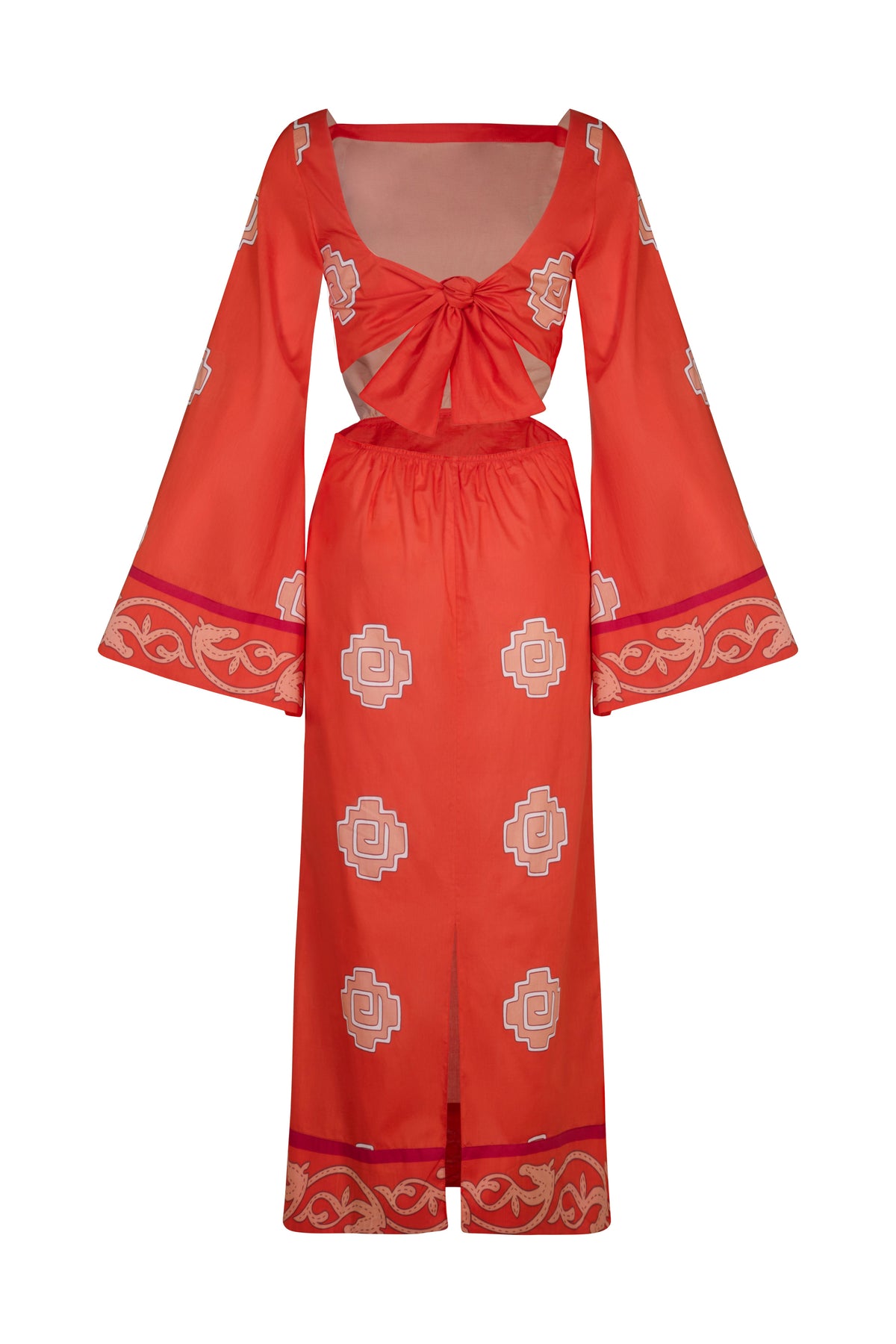 Robe Underwater sanctuary en coton - Rouge
