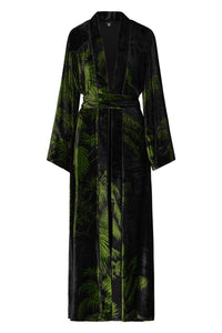 Kimono Alma Majestuosa en soie - Noir