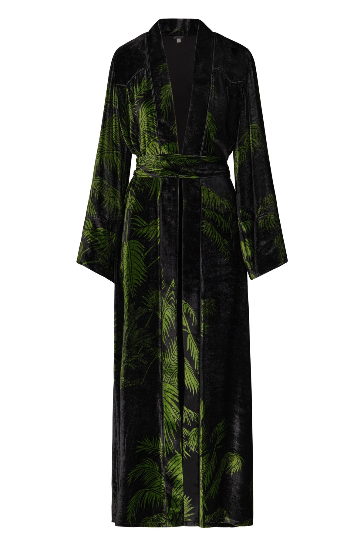 Kimono Alma Majestuosa en soie - Noir