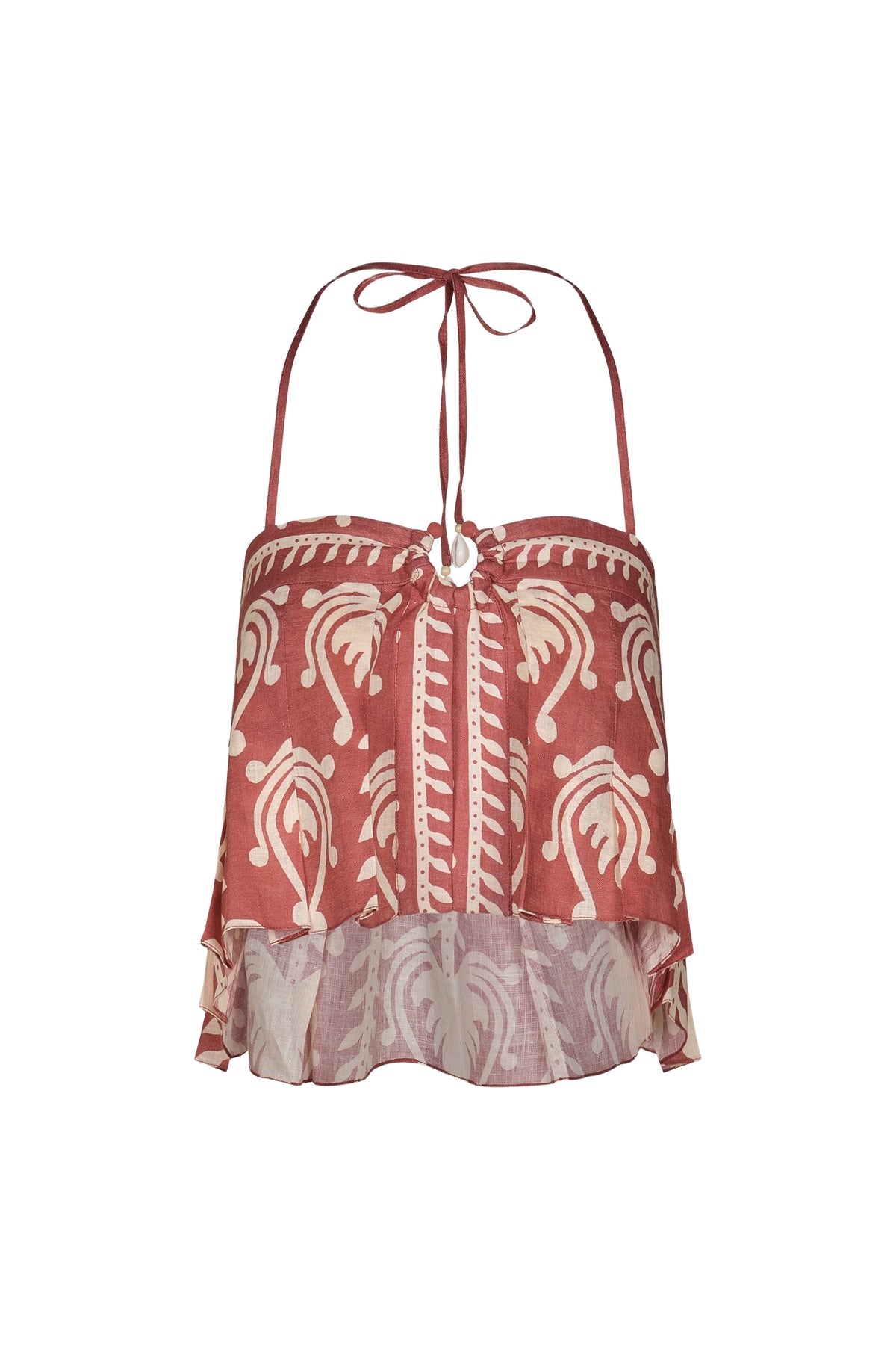 Haut Oceanic en soie - Rouge