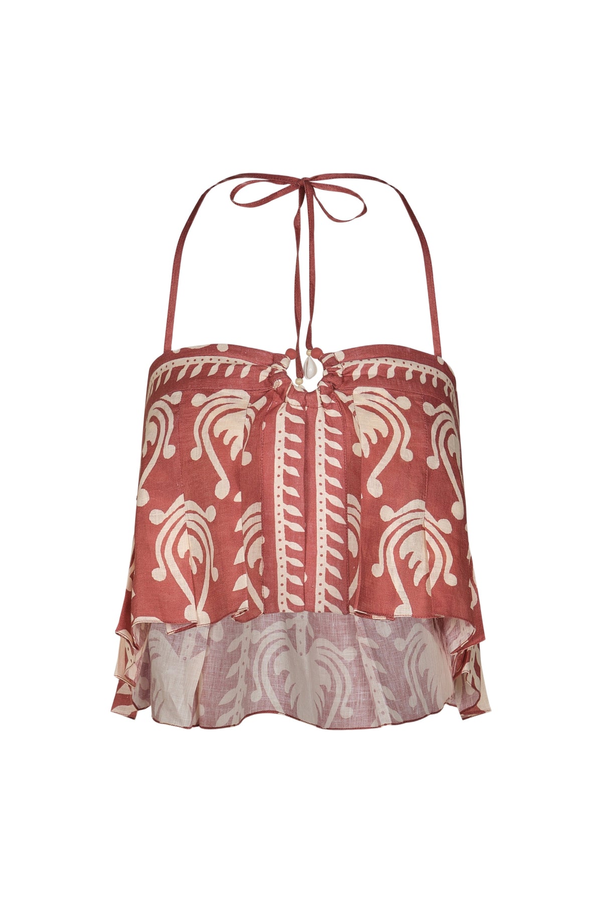 Haut Oceanic en soie - Rouge