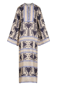 Wild Savannah silk tunic dress - Navy blue