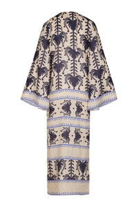 Wild Savannah silk tunic dress - Navy blue