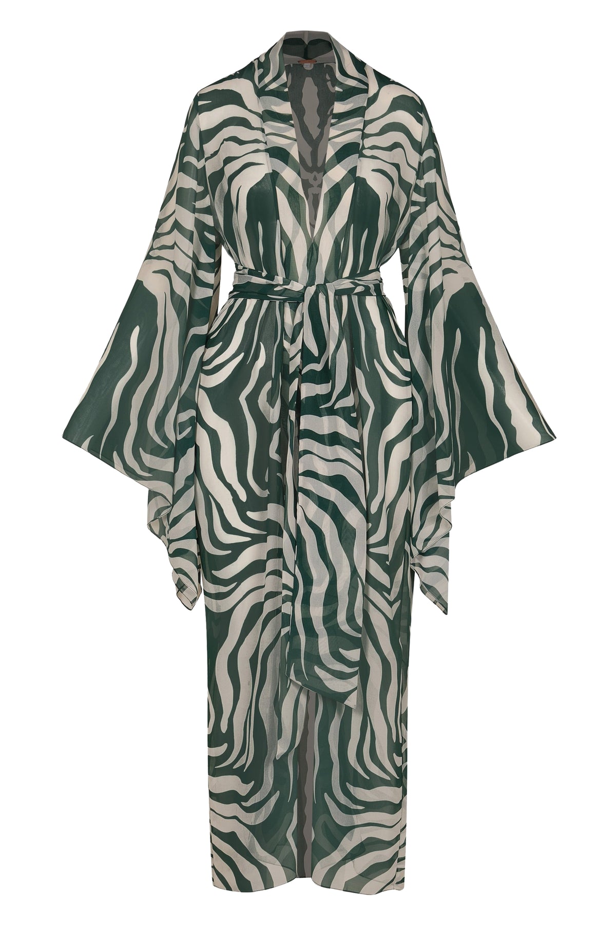 Kimono Amazon en soie - Vert