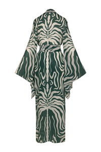 Kimono Amazon en soie - Vert