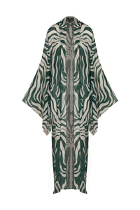Kimono Amazon en soie - Vert
