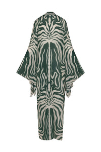 Kimono Amazon en soie - Vert