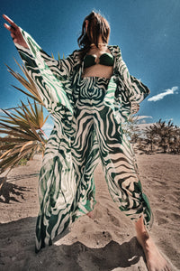 Amazon silk kimono - Green