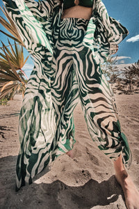 Kimono Amazon en soie - Vert