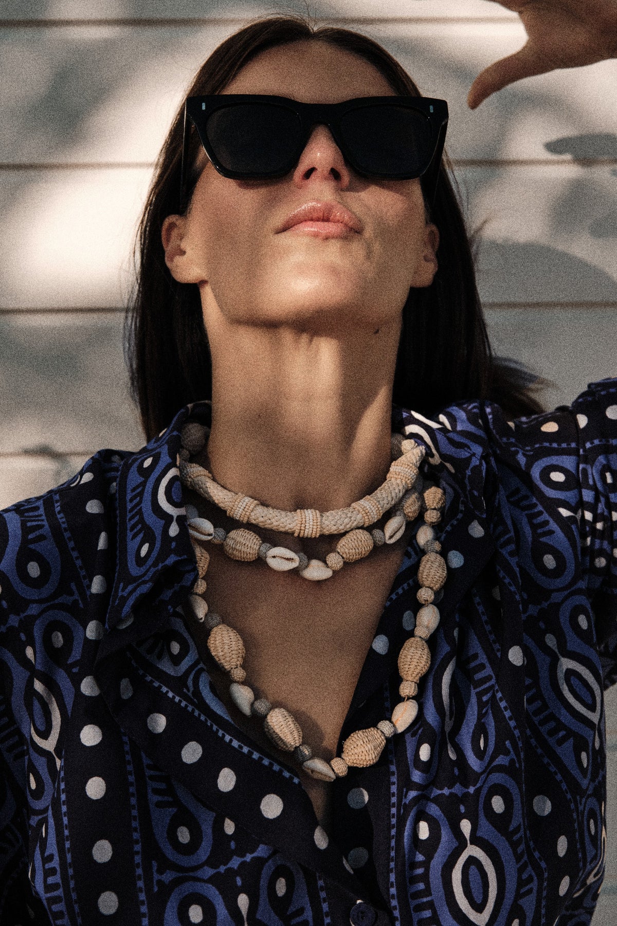 Chemise Salty Promises en soie - Bleu marine