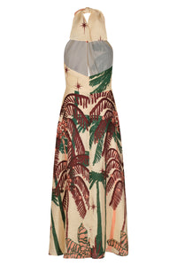 Robe Western Elements en soie - Vert