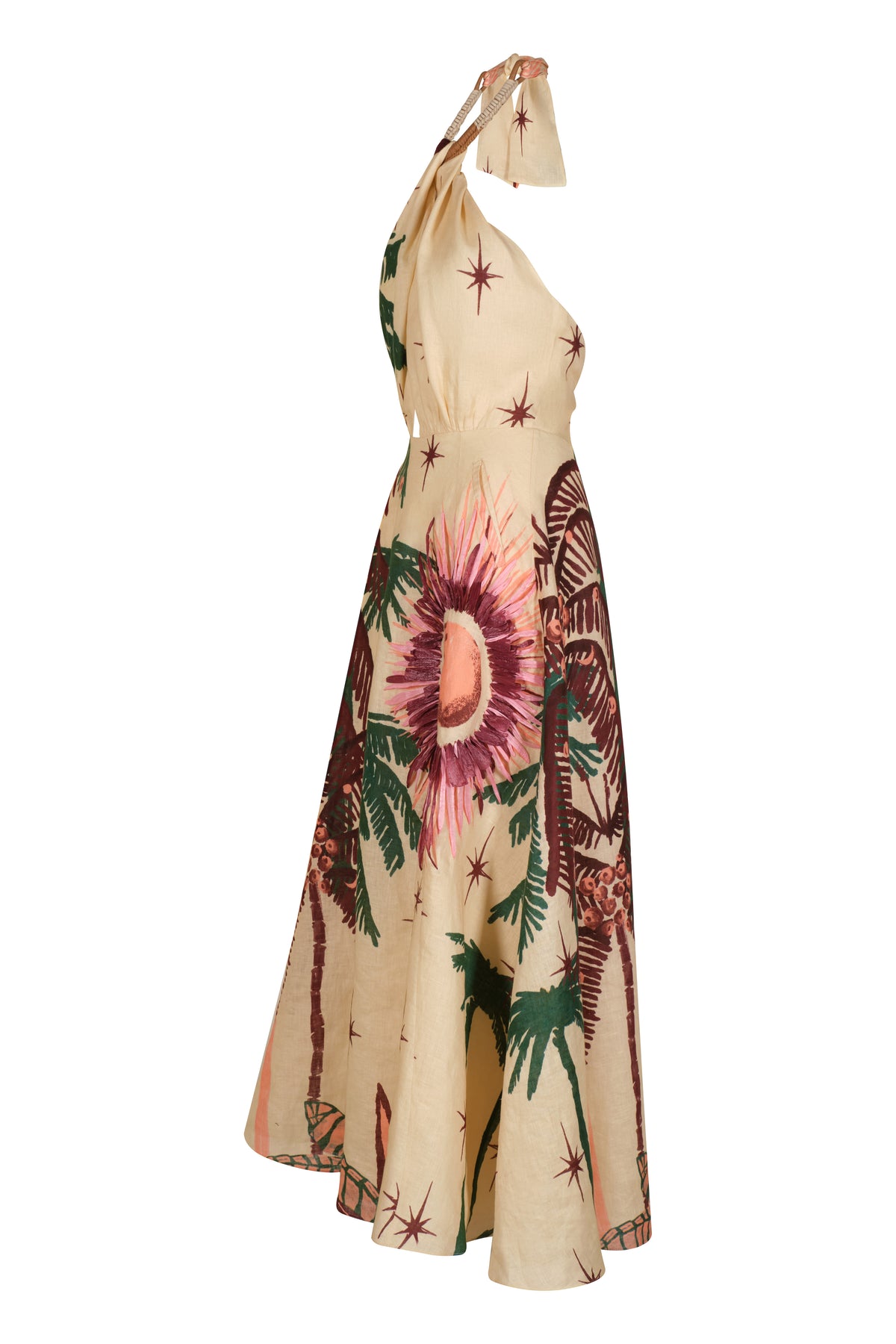 Robe Western Elements en soie - Vert