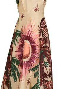 Robe Western Elements en soie - Vert