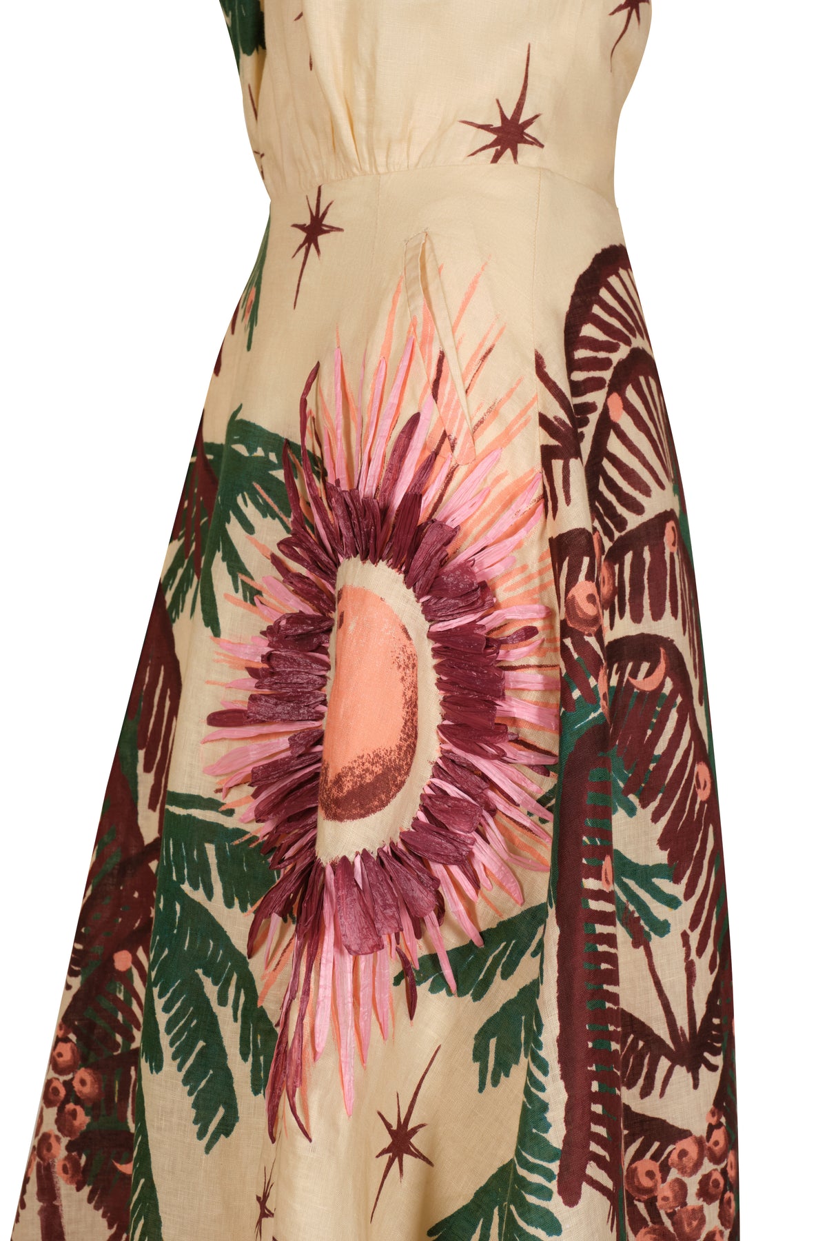 Robe Western Elements en soie - Vert