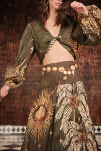 Relatos De Mi Tierra silk skirt - Green