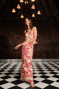 Andalusian Rhythms silk dress - Pink
