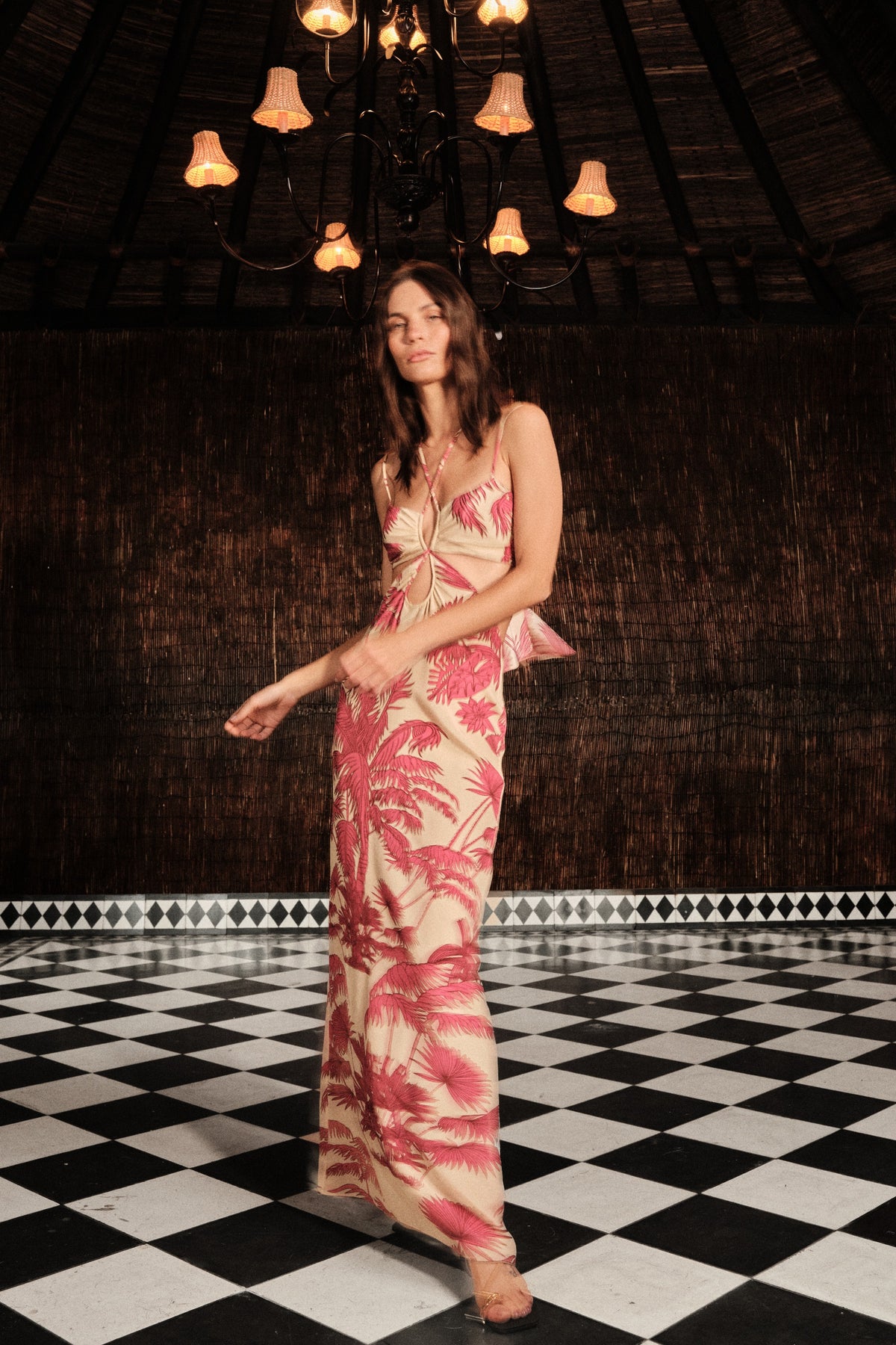 Andalusian Rhythms silk dress - Pink