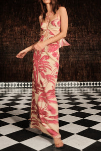 Andalusian Rhythms silk dress - Pink