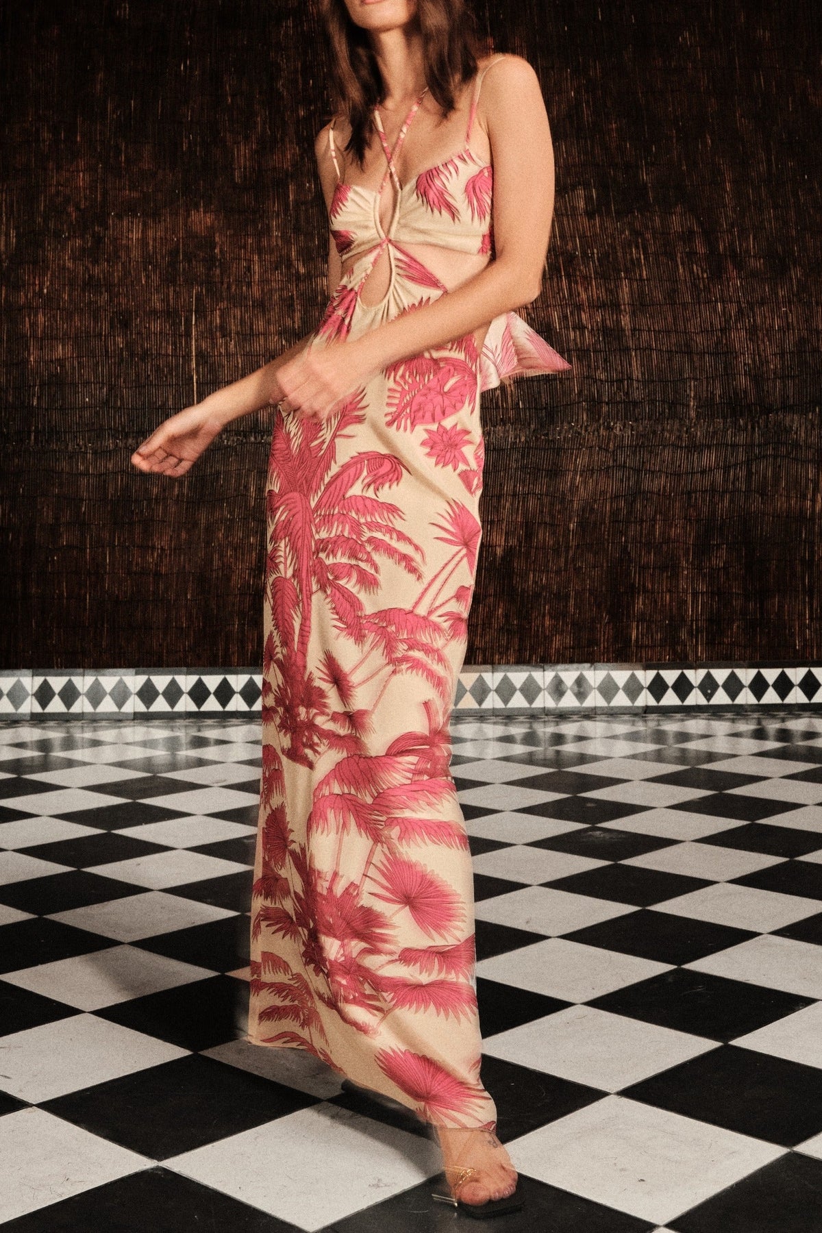 Andalusian Rhythms silk dress - Pink