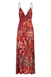 Sendero De Astromelias cotton dress - Red