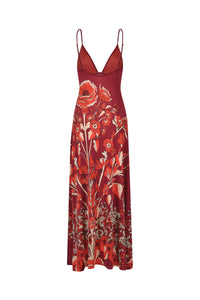 Sendero De Astromelias cotton dress - Red