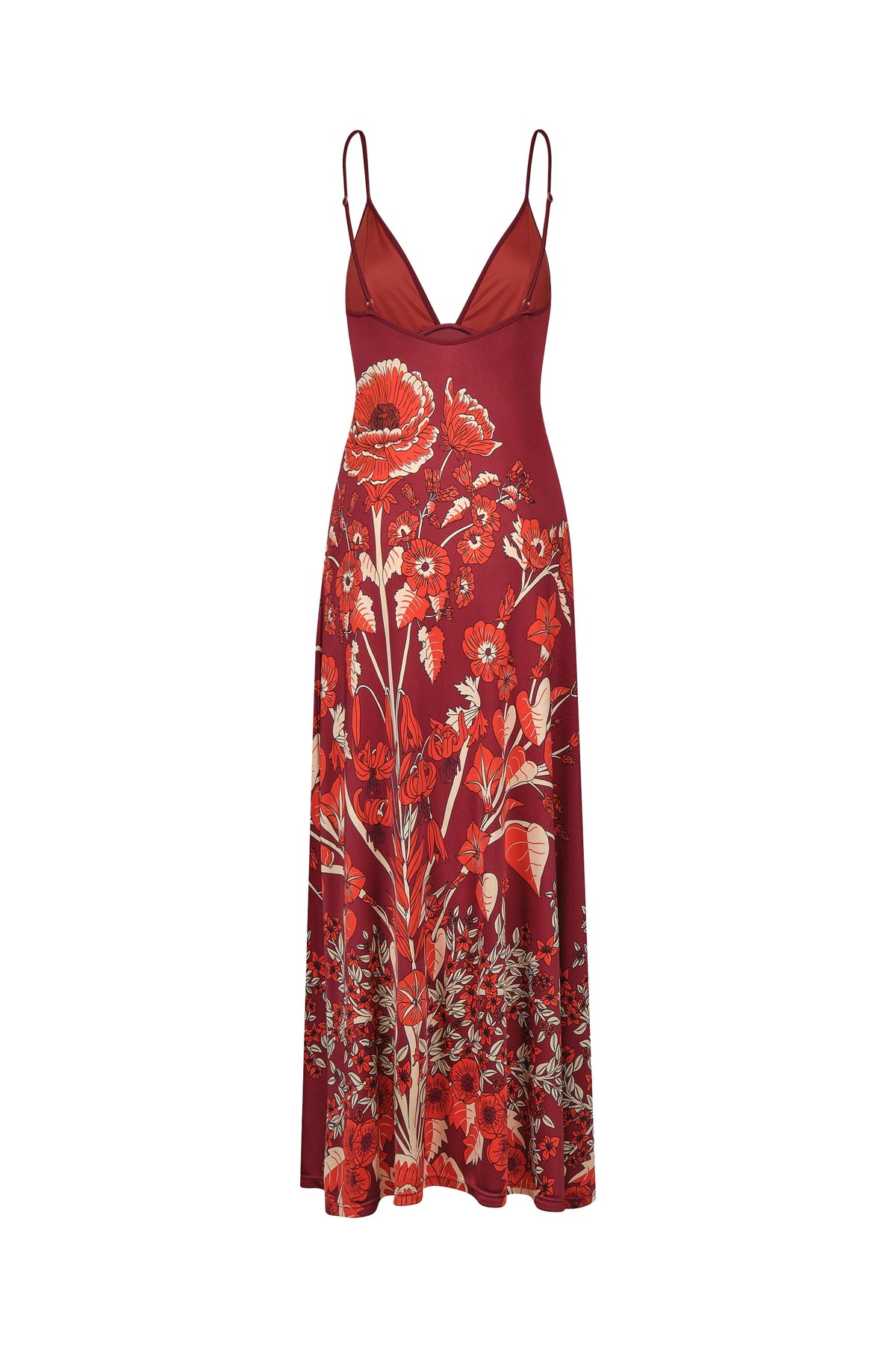 Robe Sendero De Astromelias en coton - Rouge