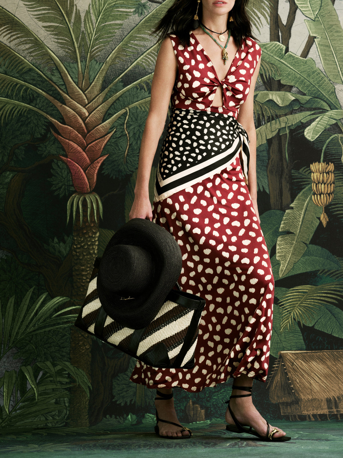 Horizonte Místico Dress - Bordeaux