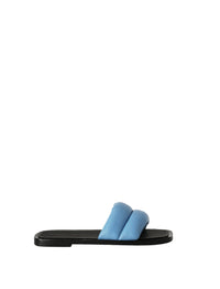 Sandales plates Puffy en cuir - Light & Pastel Blue