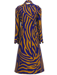 Manteau structuré en jacquard - Cobalt & Bronze