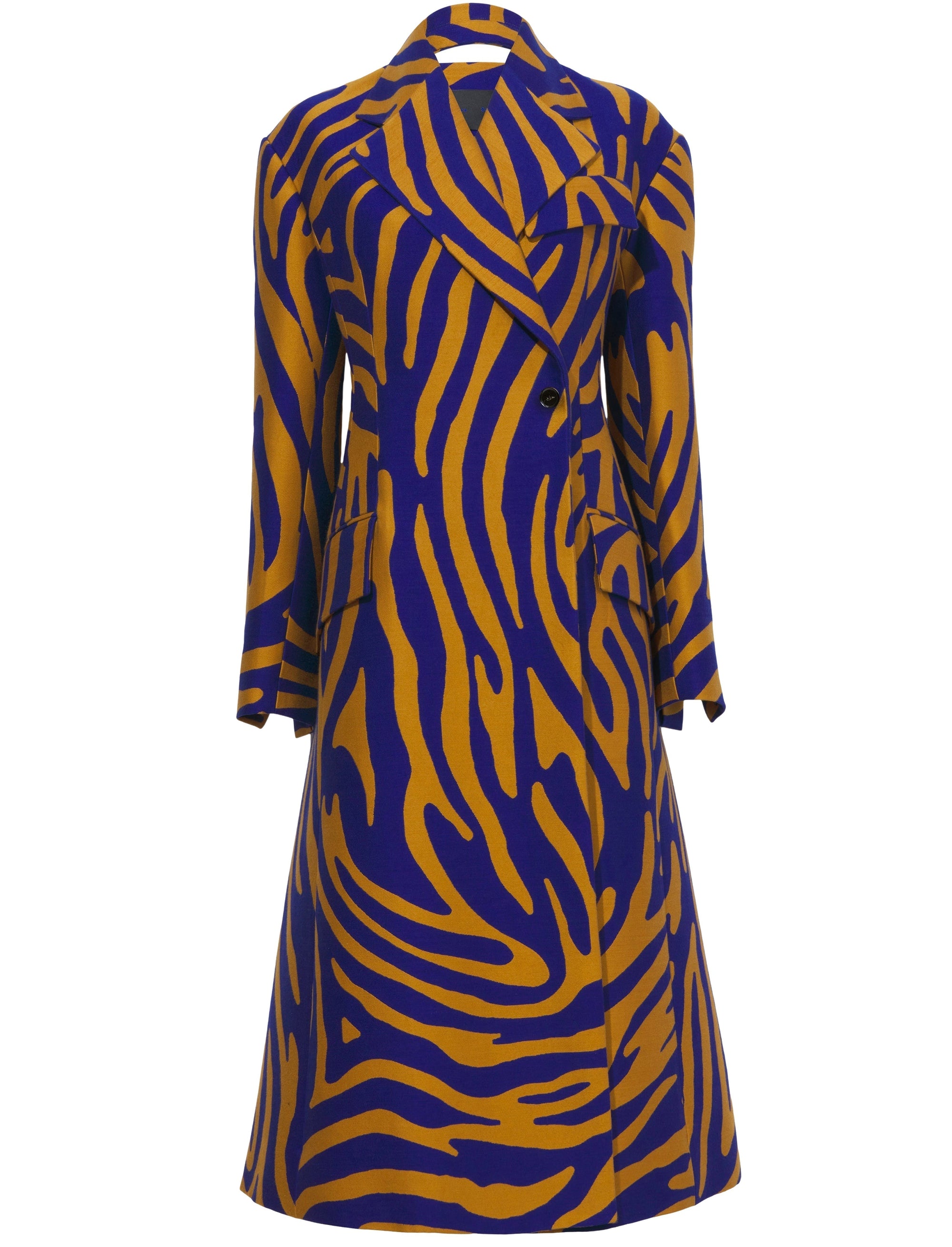 Manteau structuré en jacquard - Cobalt & Bronze