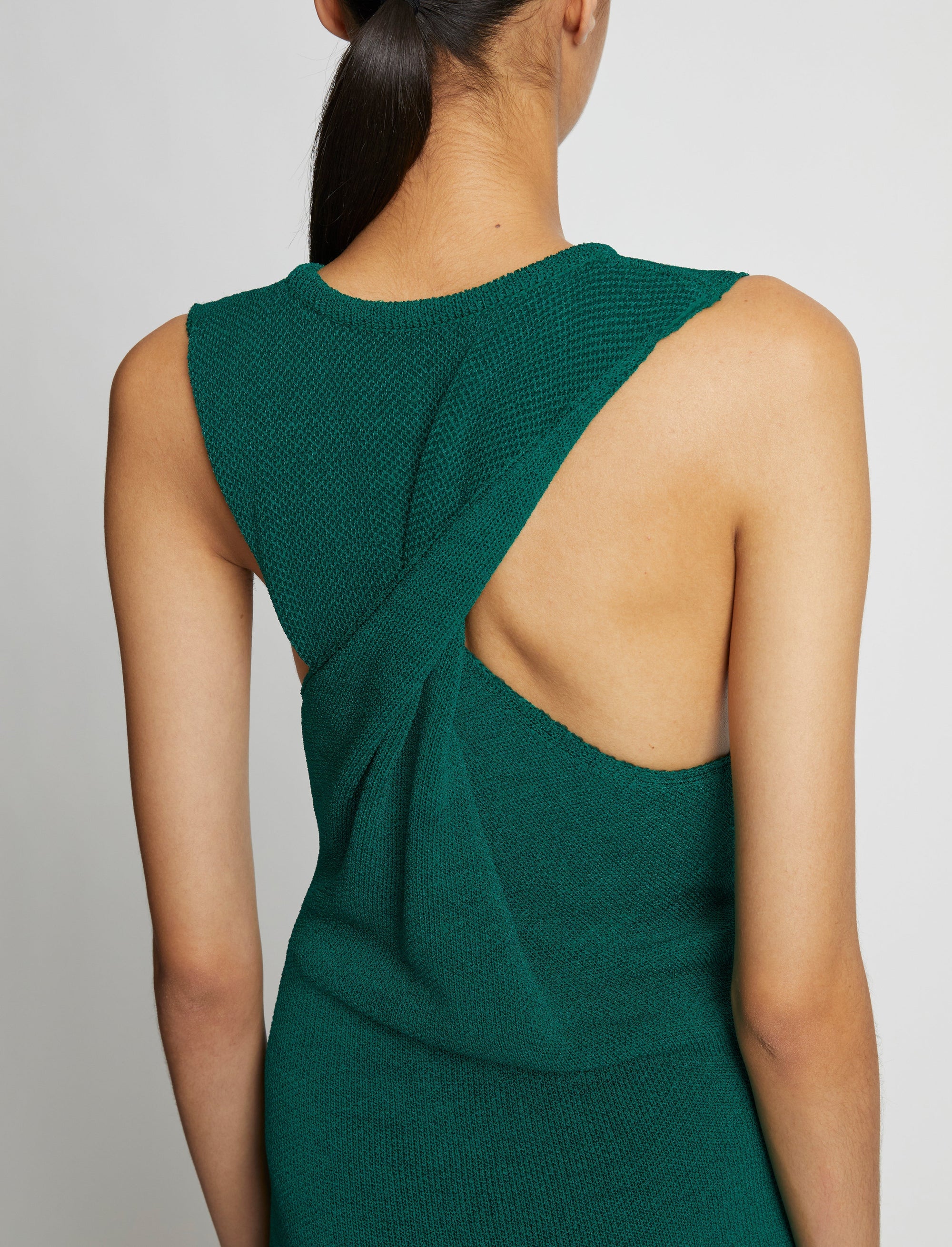 Robe longue dos torsadé - Teal