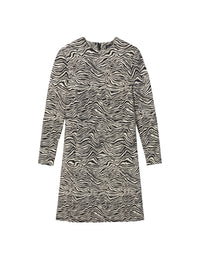 Robe courte en jacquard - Black & Ecru