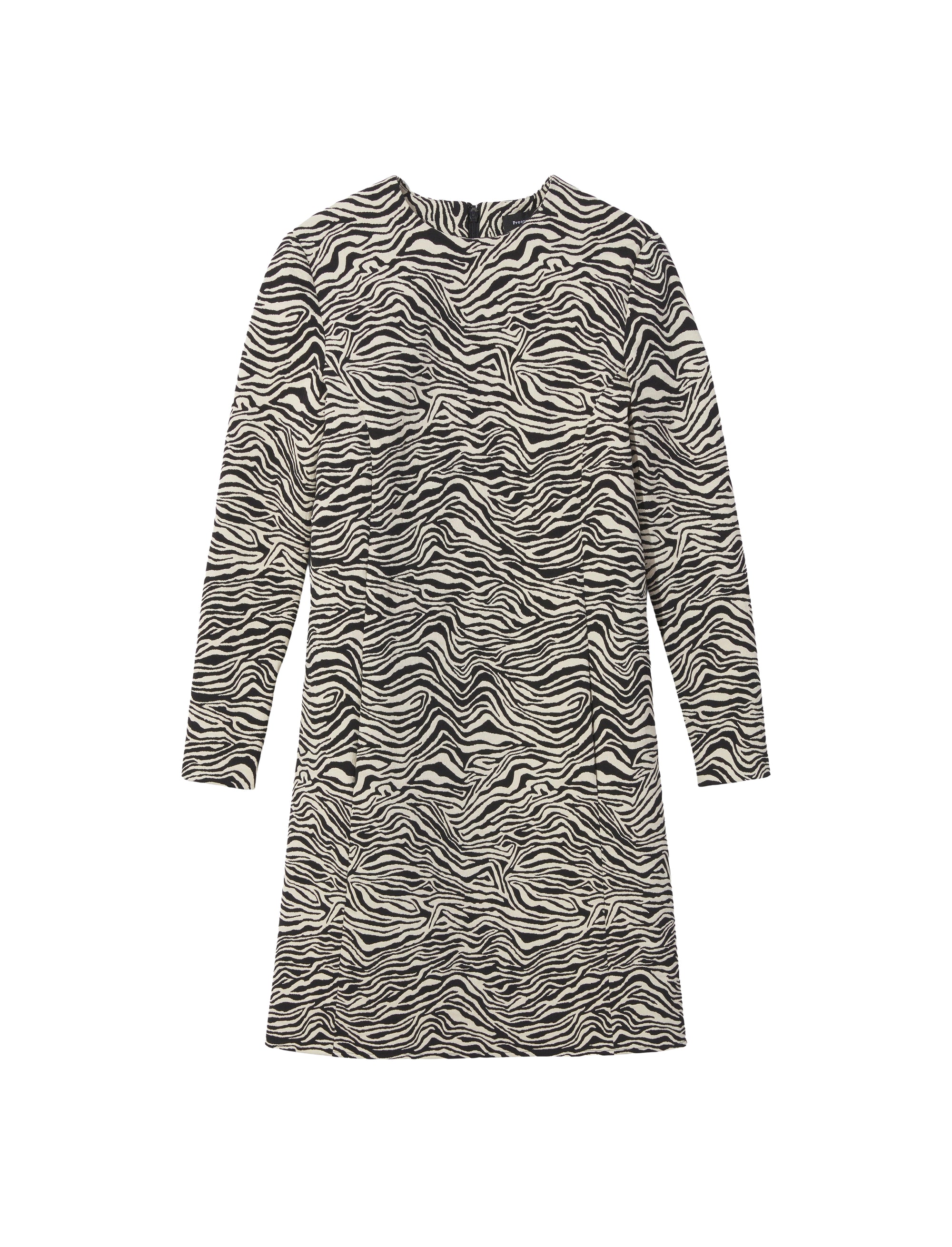 Robe courte en jacquard - Black & Ecru