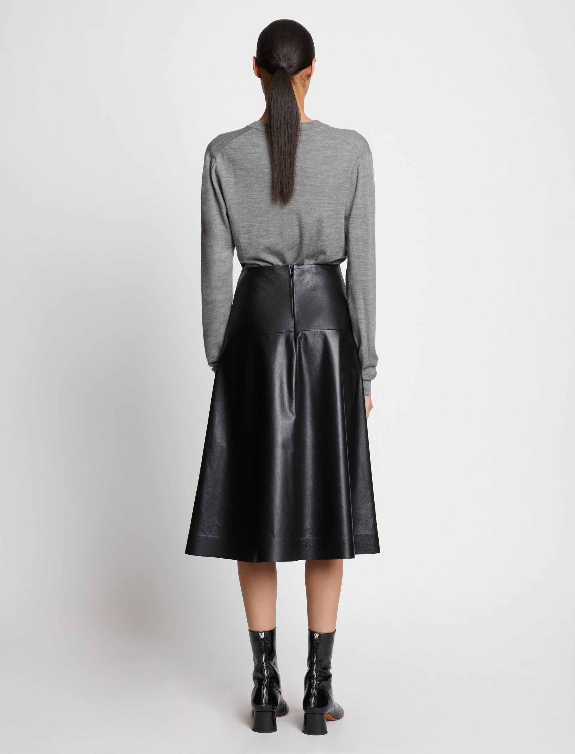 Pull col rond en laine - Grey mélangé
