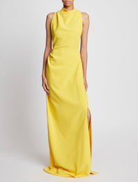 Robe longue à dos nu tressé - Yellow