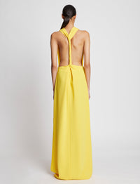 Robe longue à dos nu tressé - Yellow