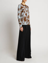 Silk and cashmere jacquard jumper - Fatigue Multicolor