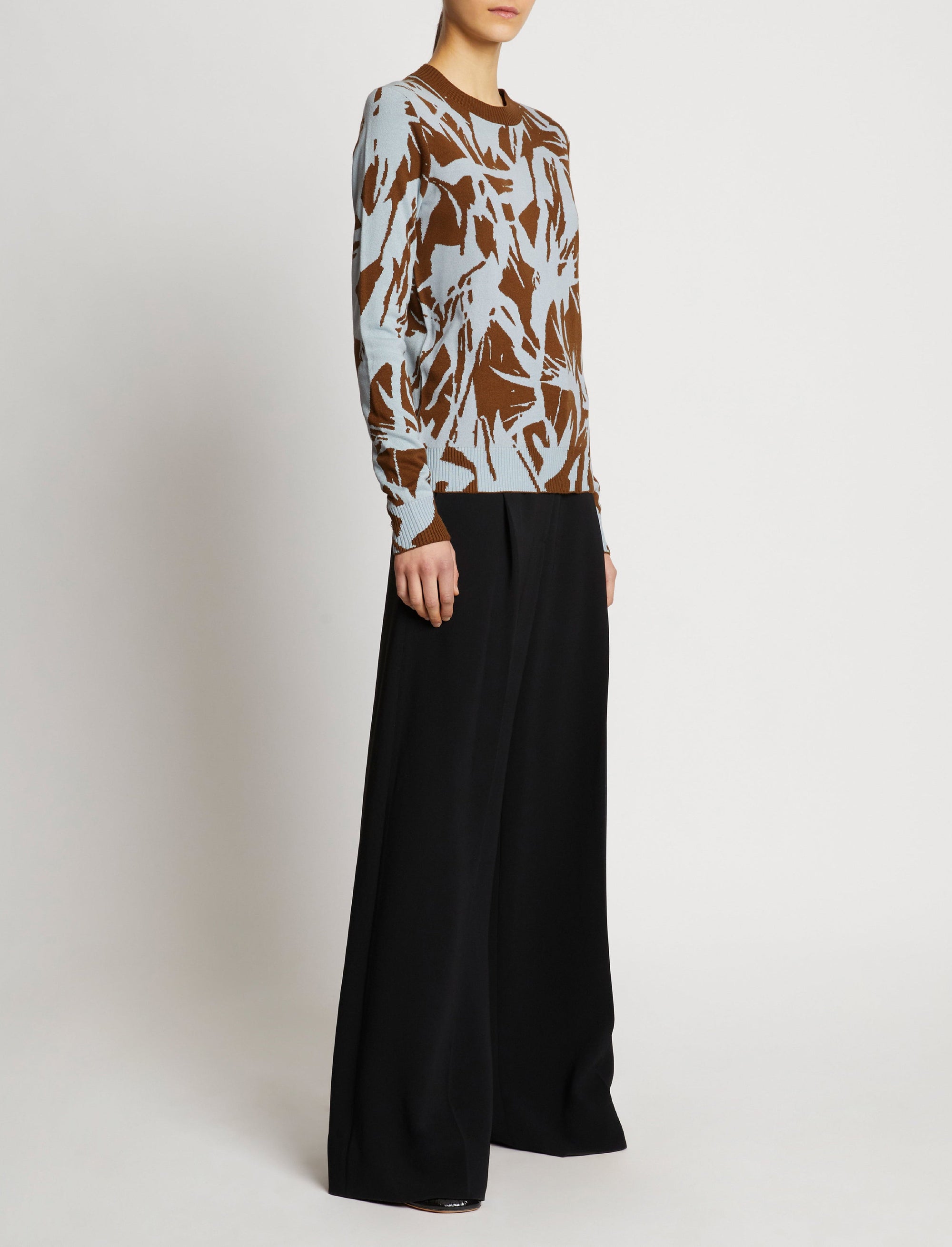 Silk and cashmere jacquard jumper - Fatigue Multicolor