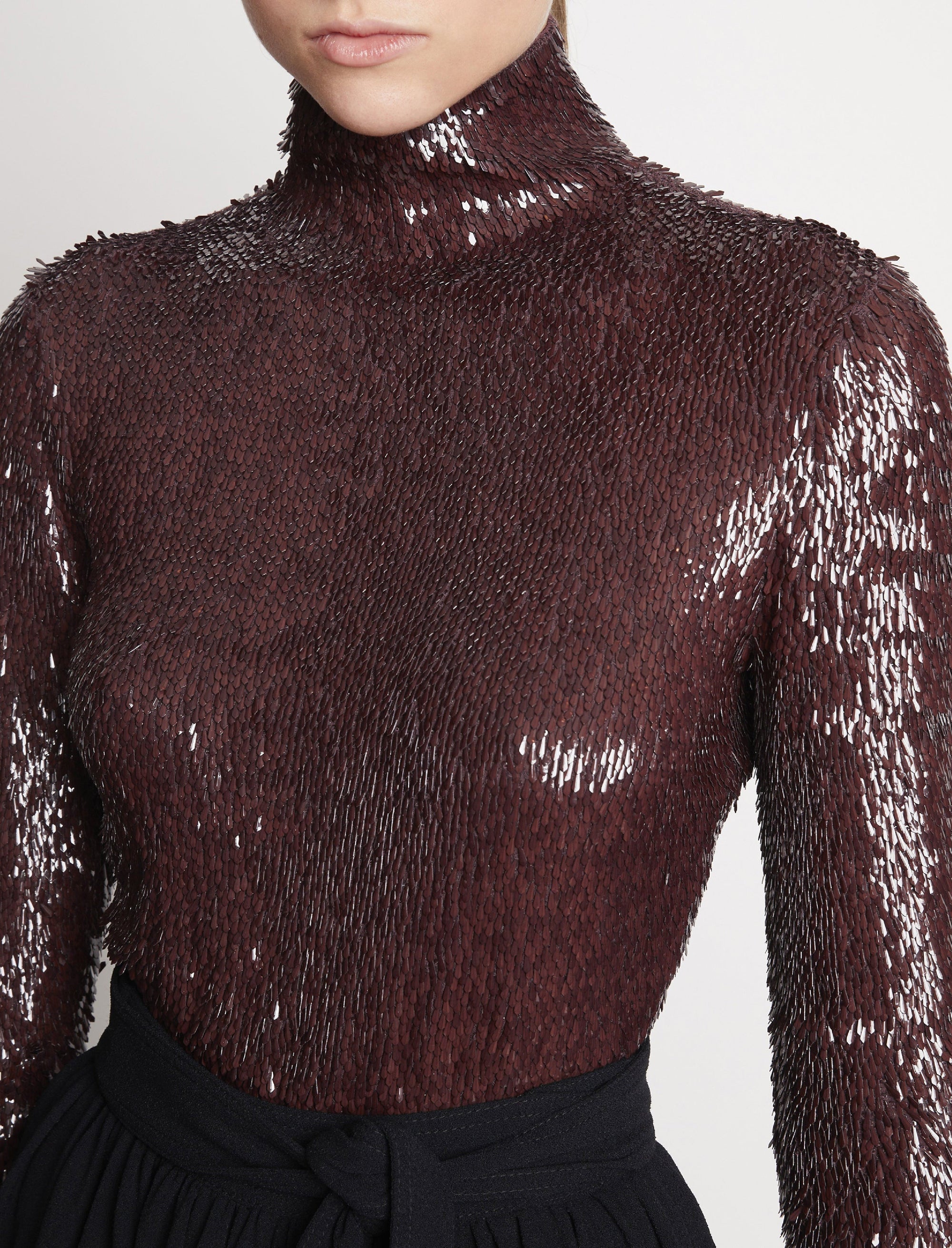 Pull à col roulé pailletté - Chocolate