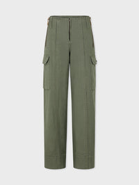 Straight fit green cargo trousers