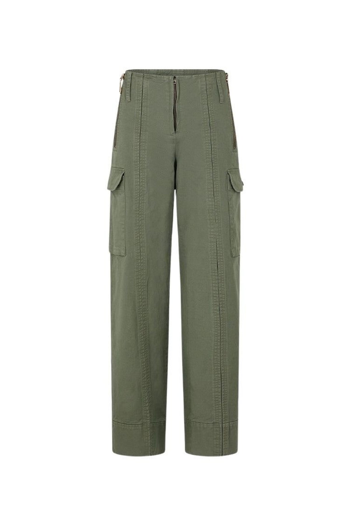 Straight fit green cargo trousers