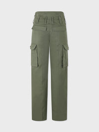Straight fit green cargo trousers