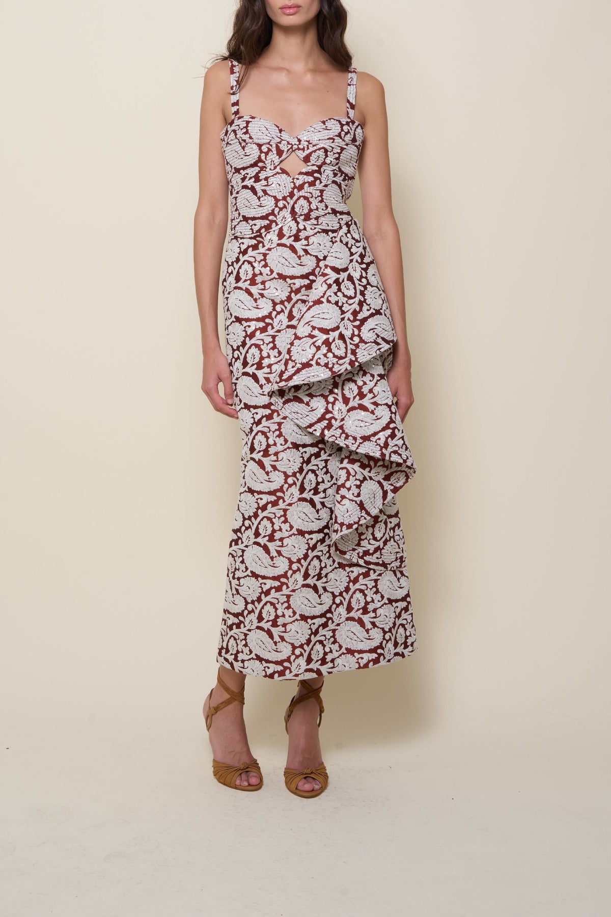 Robe Flamero rhythm en lin - Marron