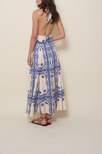 Andalusian-style cotton top - Blue