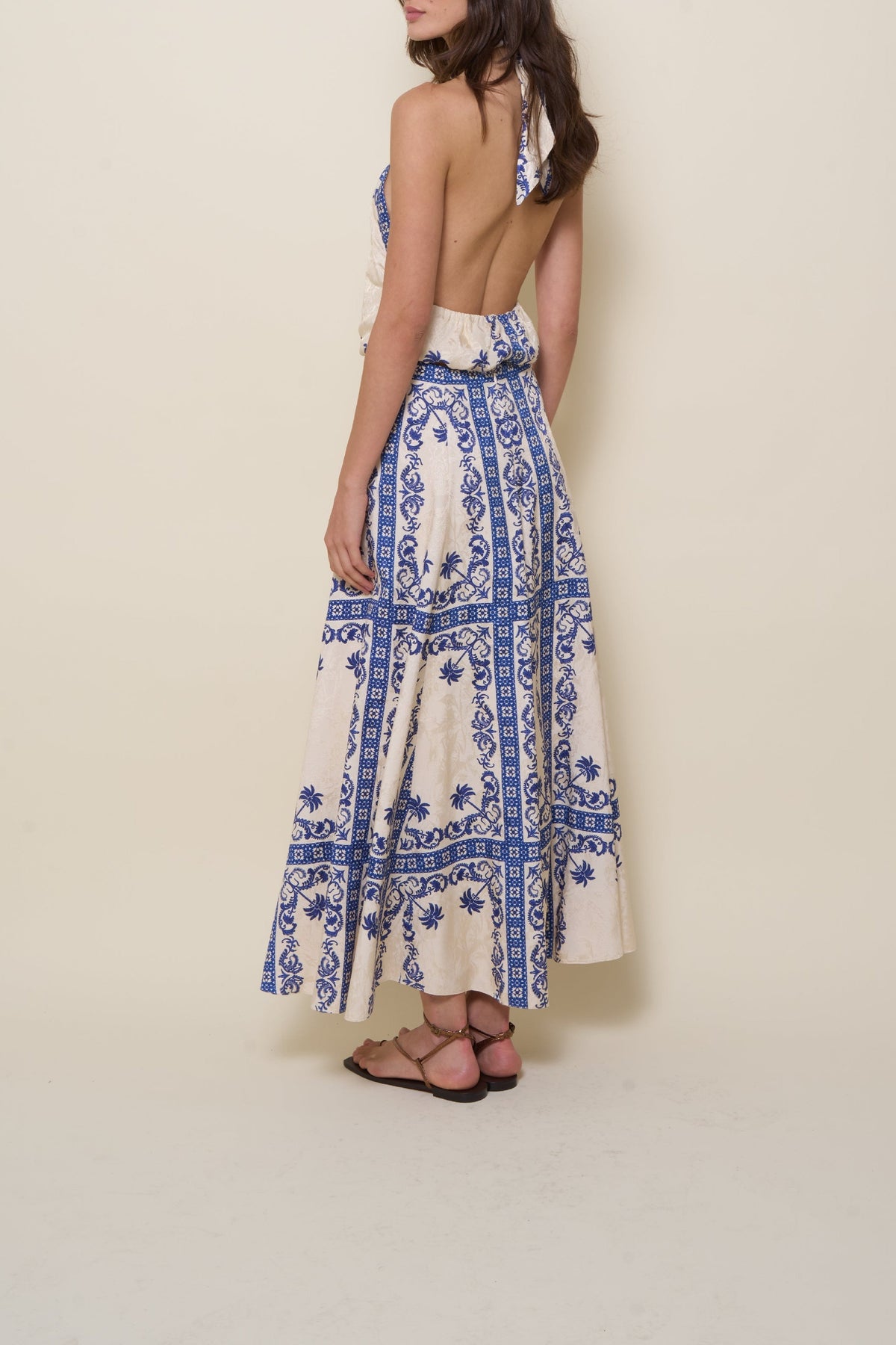 Andalusian-style cotton top - Blue