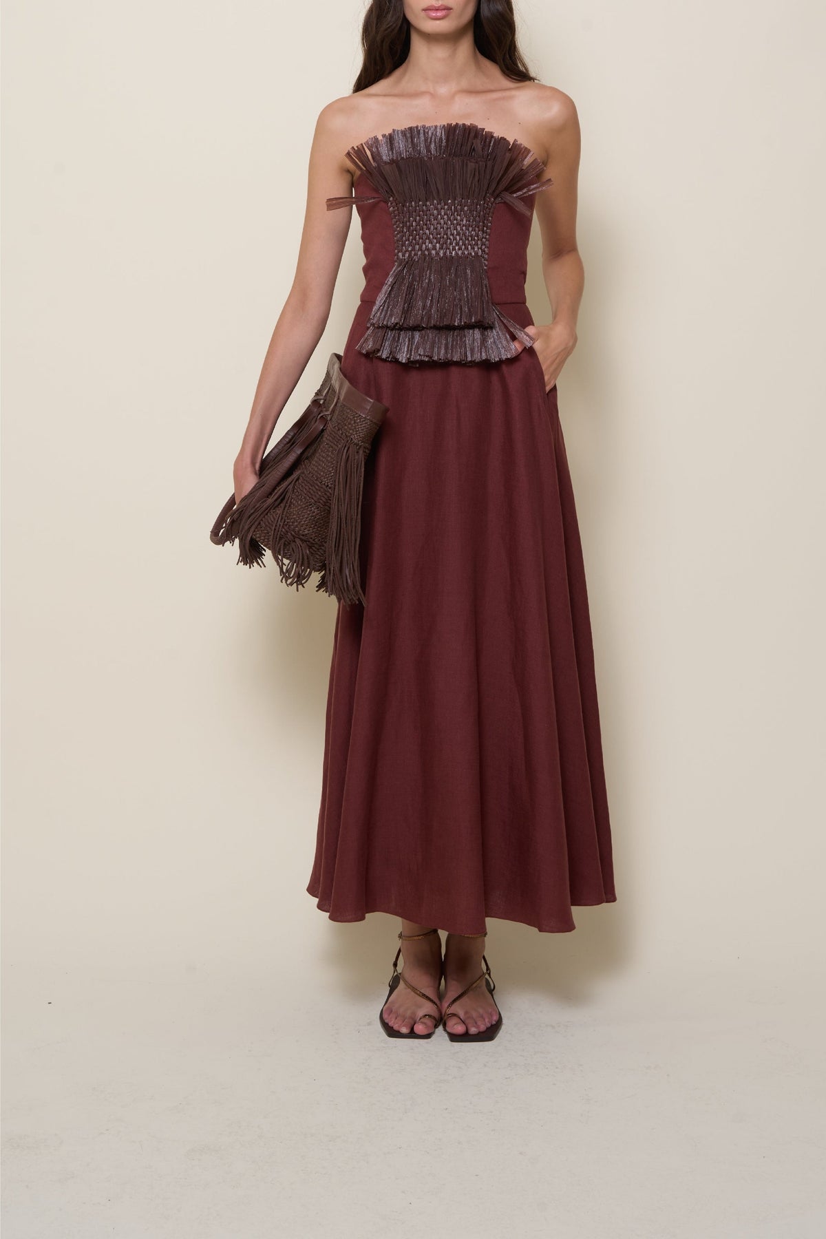 Robe Unforgiven lin - Marron